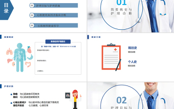 2022急性心肌梗死医疗护理查房PPT淡蓝清新护理查房通用PPT