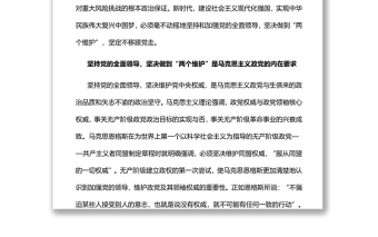 坚持党的全面领导坚决做到“两个维护”党员干部学习教育专题