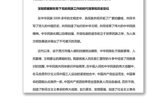 從黨的百年奮斗征程深刻把握新時代民族工作的歷史方位和重要使命黨員干部學習教育專題黨課