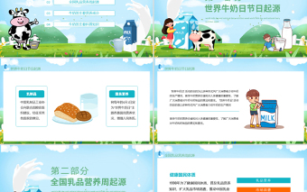 手繪插畫世界牛奶日暨全國乳品營養(yǎng)周動(dòng)態(tài)PPT