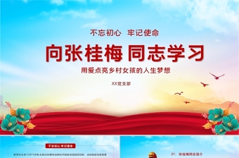 紅色大氣學(xué)習(xí)時(shí)代楷模張桂梅同志專(zhuān)題黨課PPT