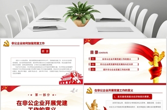 紅色簡潔黨政風(fēng)非公企業(yè)如何加強黨建工作PPT