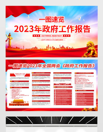 一圖速覽2023年政府工作報(bào)告宣傳欄大氣簡潔聚焦兩會關(guān)注民生宣傳展板設(shè)計(jì)