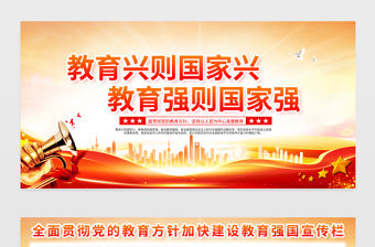 加快建設教育強國展板紅色黨建風教育興則國家興教育強則國家強宣傳欄模板