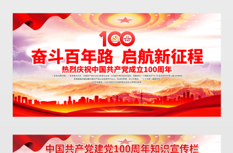 奮斗百年路啟航新征程慶祝建黨100周年七一宣傳展板宣傳欄模板