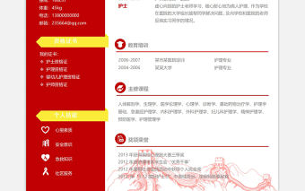 紅色簡潔兩欄式個人入黨簡歷模板下載