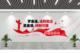 夢雖遙追則能達(dá)愿雖艱持則可圓黨建標(biāo)語文化墻模板
