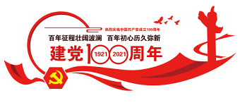 2021简约红色庆祝建党100周年七一建党节文化墙模板