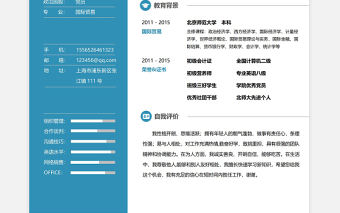 湖藍(lán)色極簡(jiǎn)財(cái)務(wù)會(huì)計(jì)出納求職簡(jiǎn)歷模板