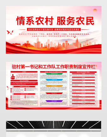 駐村工作隊工作職責制度展板精美大氣切實發揮駐村干部先鋒作用統籌抓好脫貧攻堅任務落實宣傳欄