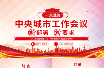 中央城市工作會(huì)議新部署新要求速覽PPT課件下載