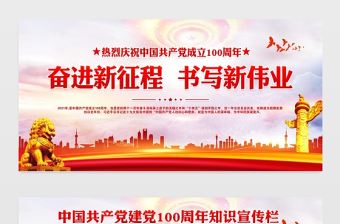 建黨100周年奮進(jìn)新征程書寫新偉業(yè)七一建黨節(jié)宣傳欄模板