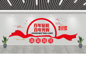 2021建黨100周年國慶舞臺背景墻效果圖