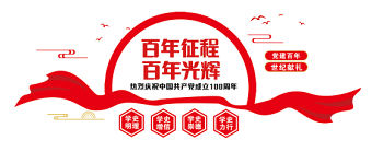 百年征程百年光輝2021年慶祝建黨100周年黨建文化墻設計模板