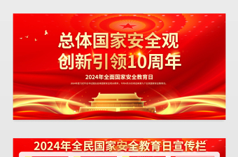 總體國(guó)家安全觀創(chuàng)新引領(lǐng)10周年全民國(guó)家安全教育日宣傳欄展板設(shè)計(jì)模板