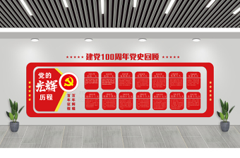 建黨100周年黨史回顧黨建文化墻設(shè)計(jì)模板