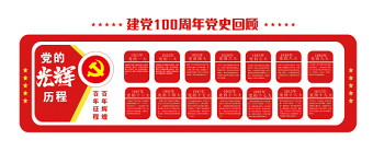 建黨100周年黨史回顧黨建文化墻設(shè)計(jì)模板