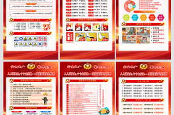 紅金質(zhì)感2025安全生產(chǎn)月宣傳活動(dòng)海報(bào)系列套圖掛圖模板