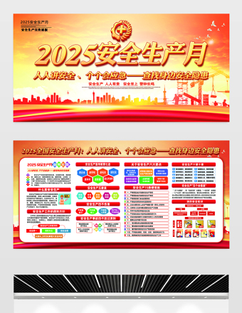 人人講安全個個會應(yīng)急查找身邊安全隱患宣傳欄橙色精美2025全國安全生產(chǎn)月宣傳教育展板設(shè)計