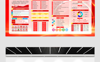 红金光效2024安全生产月人人讲安全个个会应急畅通生命通道展板宣传栏模板