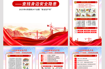 2025年安全生產月知識宣傳六合一套圖掛畫展板設計圖片