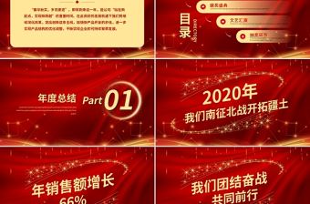 共贏2021牛年紅色大氣年會表彰大會頒獎典禮動態PPT模板