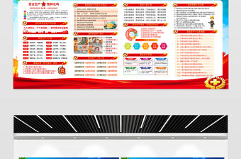 2025安全生產(chǎn)月展板精美大氣6月安全生產(chǎn)宣傳教育展板宣傳欄模板