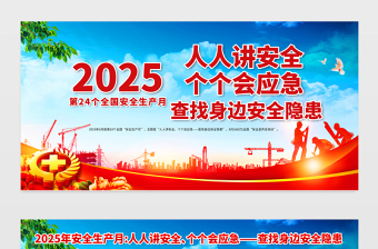 2025安全生產(chǎn)月展板精美大氣6月安全生產(chǎn)宣傳教育展板宣傳欄模板