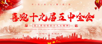 黨政風(fēng)喜迎黨的十九屆五中全會展板設(shè)計模板