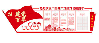 建黨百年文化墻紅色簡(jiǎn)約建黨100周年宣傳文化墻設(shè)計(jì)模板
