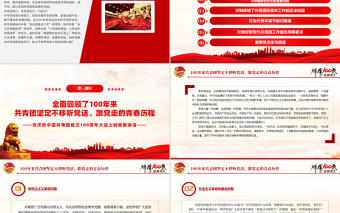 紅色精美在慶祝中國(guó)共產(chǎn)主義青年團(tuán)成立100周年大會(huì)上的講話(huà)精神解讀團(tuán)課課件