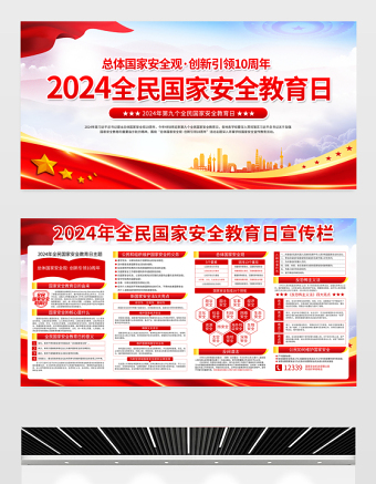 2024年全民國家安全教育日總體國家安全觀主題宣傳欄展板模板