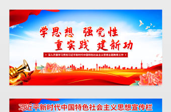 2023年學思想強黨性重實踐建新功新時代中國特色社會主義思想黨內主題教育室外宣傳欄設計模板