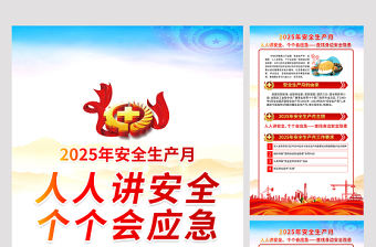 2025年6月安全生產(chǎn)月知識(shí)宣傳6合1套圖掛畫(huà)展板設(shè)計(jì)模板