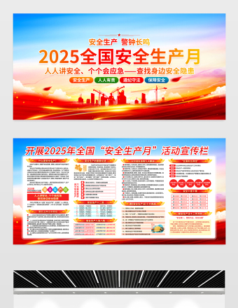 2025年全國安全生產(chǎn)月安全生產(chǎn)知識宣傳展板設(shè)計模板