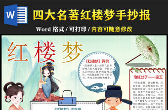 2022紅樓夢讀書小報卡通人物中國四大名著