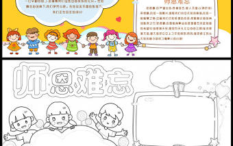 2022師恩難忘手抄報卡通可愛教師節主題小報模板下載