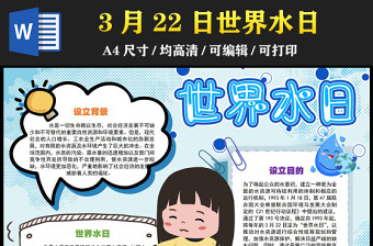 2022節(jié)約水資源世界水日手抄報(bào)