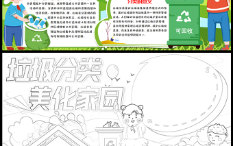 2023垃圾分類美化家園手抄報(bào)彩色插畫風(fēng)保護(hù)環(huán)境人人有責(zé)電子小報(bào)模板