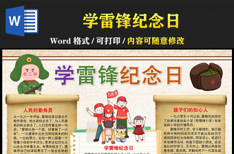 2023学雷锋纪念日手抄报创意复古插画风三月五日学习雷锋纪念日电子小报模板