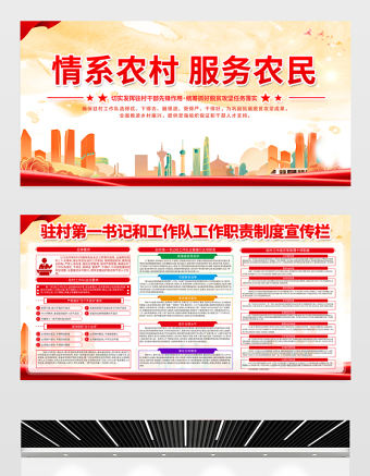 駐村工作隊工作職責制度展板紅色大氣切實發揮駐村干部先鋒作用統籌抓好脫貧攻堅任務落實宣傳欄