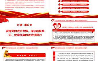 弘揚中國共產黨的獨特優勢PPT紅色黨政風深刻領會習近平總書記關于中國共產黨的獨特優勢的重要論述專題黨課課件模板 弘揚中國共產黨的獨特優勢 紅色PPT 紅色ppt 