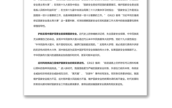 深入把握新時(shí)代國(guó)家安全偉大成就 黨員干部深入學(xué)習(xí)《決議》專題黨課演講稿