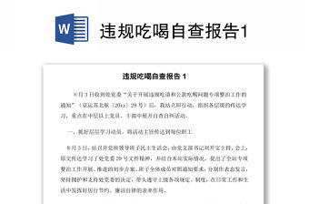 違規(guī)吃喝自查報告1