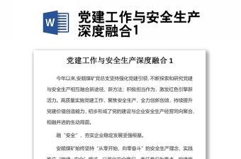 黨建工作與安全生產(chǎn)深度融合1