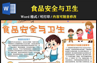 2023食品安全與衛生手抄報童趣可愛關注食品安全就餐注意事項電子小報模板