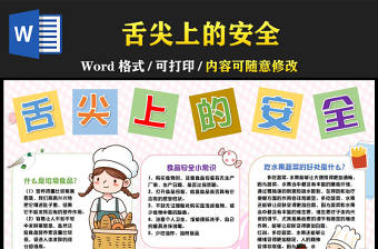 舌尖上的安全手抄報彩色童趣食品安全小常識小報模板下載