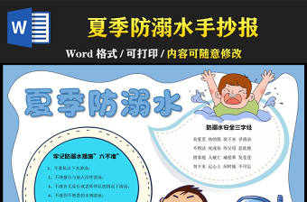 夏季防溺水手抄報簡單童趣防溺水措施六不準小報模板下載