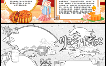 2023中秋節(jié)快樂手抄報(bào)精美可愛風(fēng)中秋吃月餅習(xí)俗介紹word電子小報(bào)模板