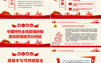 堅(jiān)持走中國特色全民醫(yī)保之路PPT黨政風(fēng)學(xué)習(xí)全民醫(yī)保體系專題課件模板